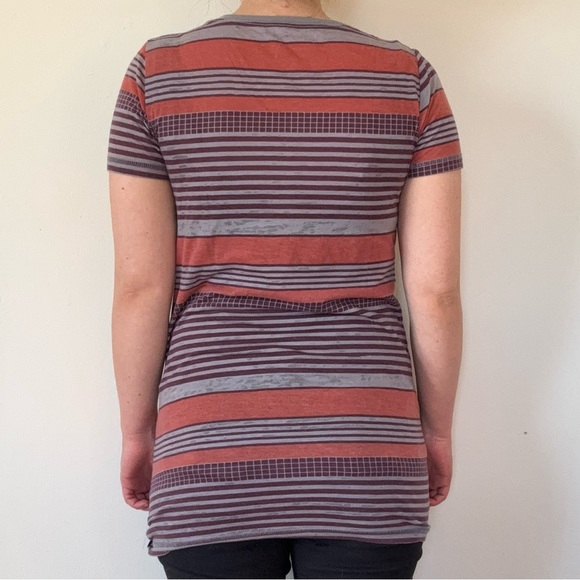 Vans Orange, Gray and Burgundy Striped T-Shirt - Picture 5 of 6